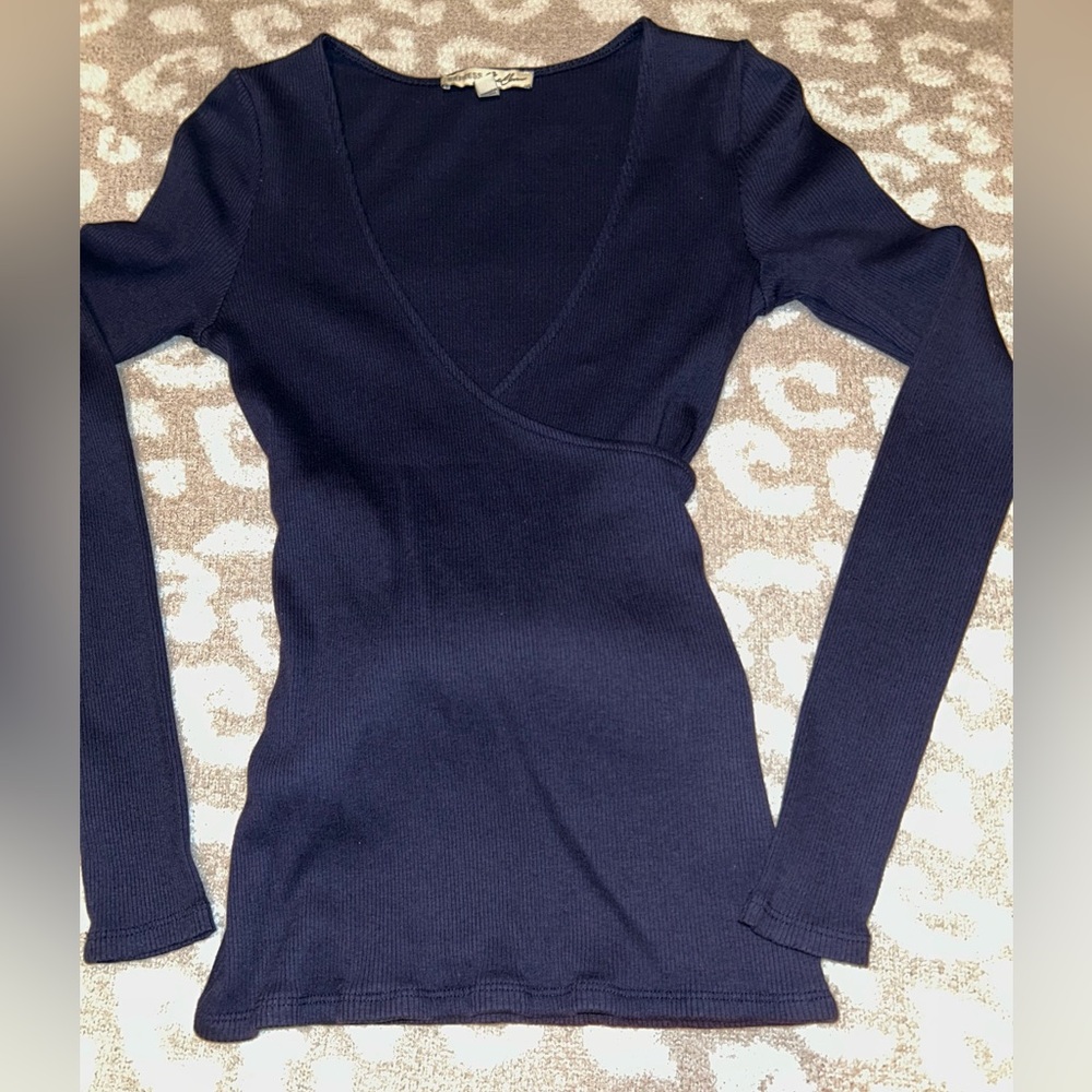 Express Women’s Navy Wrap Around Top, Size Medium